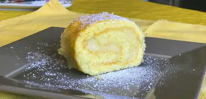 Roulé à la crème pâtissière mangue et coco